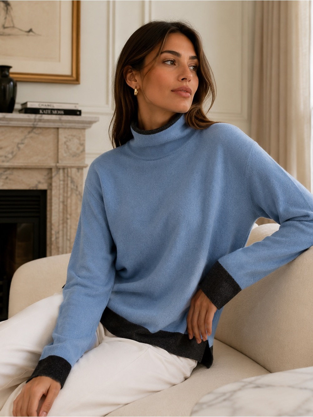 Kinross Cashmere Pullover Mockneck Sweater